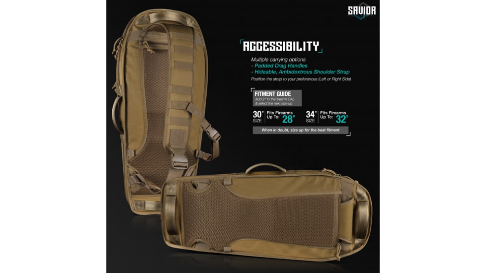 Savior Equipment T.G.B Coffin Covert Single Rifle Case, 30in, Dark FDE, RB-COVERT30-SS-TN