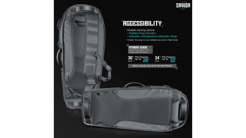 Savior Equipment T.G.B Coffin Covert Single Rifle Case, 30in, Gray, RB-COVERT30-SS-GS