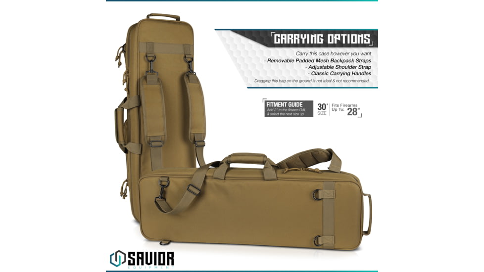 Savior Equipment Urban Carbine Single Rifle Case, Dark FDE, RB-309SG-ARTD-V1-TN
