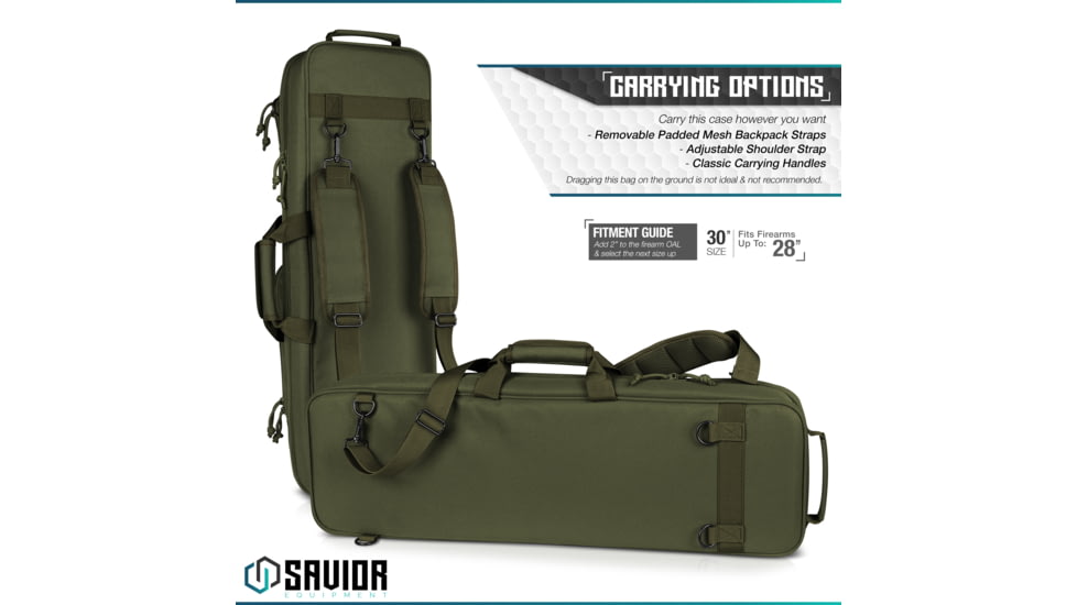 Savior Equipment Urban Carbine Single Rifle Case, OD Green, RB-309SG-ARTD-V1-OG