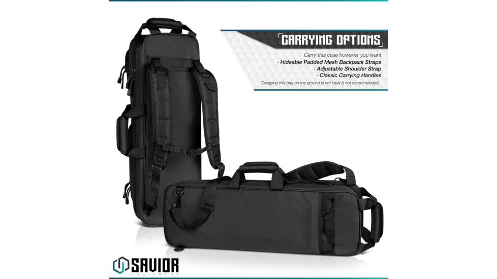 Savior Equipment Urban Takedown Single Rifle Case, Black, 27in H x 8in L x 4in D, RB-259SG-TD-V1-BK