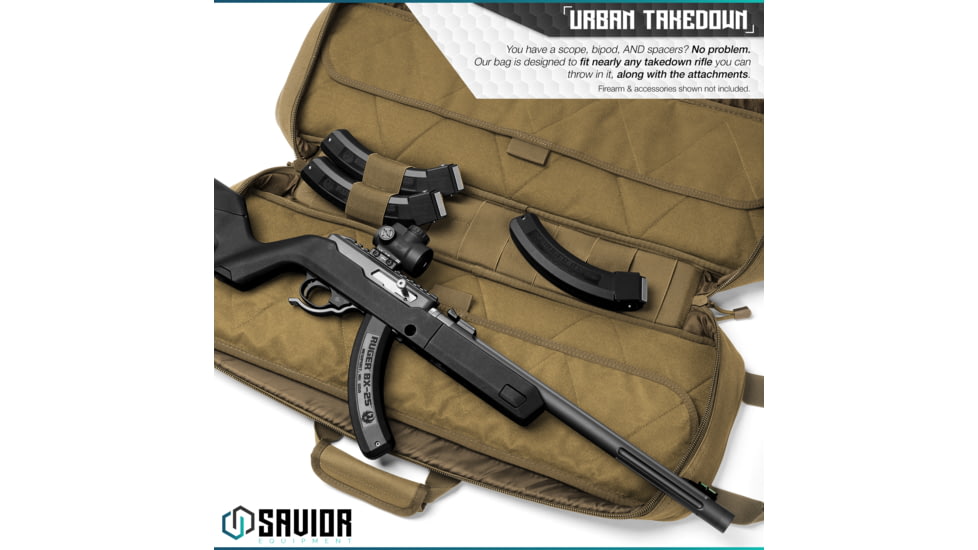 Savior Equipment Urban Takedown Single Rifle Case, Dark FDE, 27in H x 8in L x 4in D, RB-259SG-TD-V1-TN