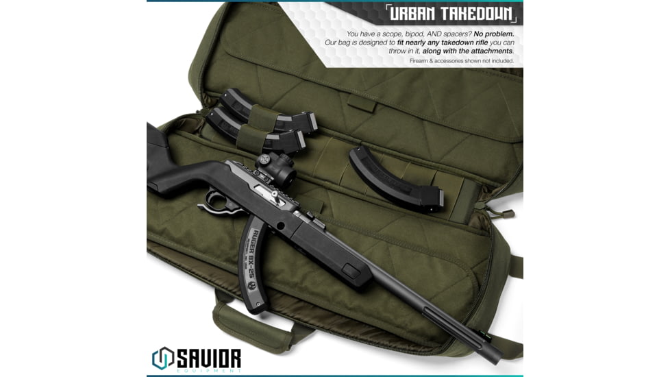 Savior Equipment Urban Takedown Single Rifle Case, OD Green, RB-259SG-TD-V1-OG
