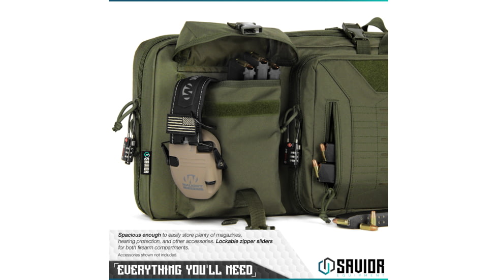 Savior Equipment Urban Warfare Double Rifle Case, 36in, OD Green, RB-3612DG-VER2-OG