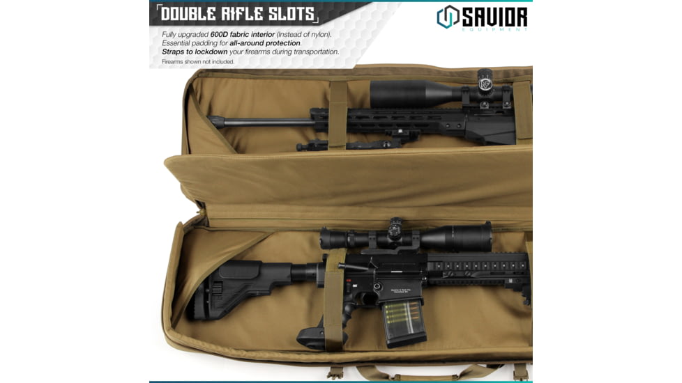 Savior Equipment Urban Warfare Double Rifle Case, 42in, Dark FDE, RB-4212DG-VER2-TN