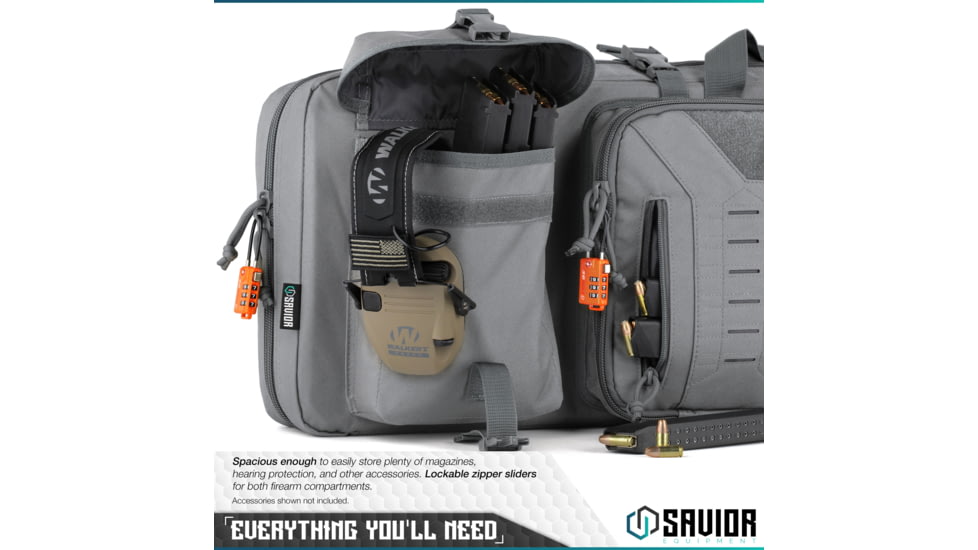 Savior Equipment Urban Warfare Double Rifle Case, 42in, Gray, RB-4212DG-VER2-GS