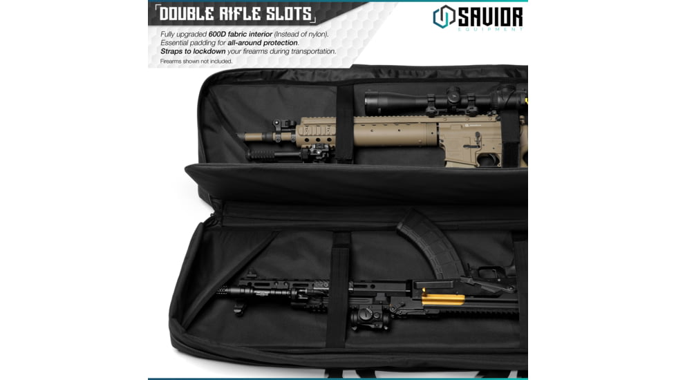 Savior Equipment Urban Warfare Double Rifle Case, 46in, Black, RB-4612DG-VER2-BK
