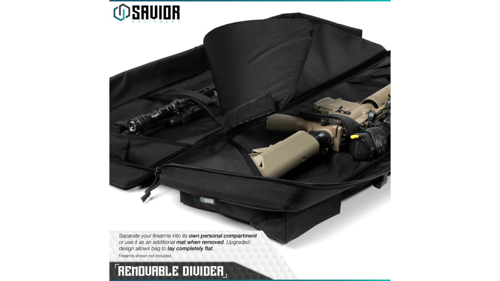 Savior Equipment Urban Warfare Double Rifle Case, 55in, Black, RB-5512DG-VER2-BK