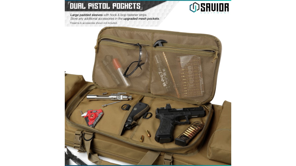 Savior Equipment Urban Warfare Double Rifle Case, 55in, Dark FDE, RB-5512DG-VER2-TN