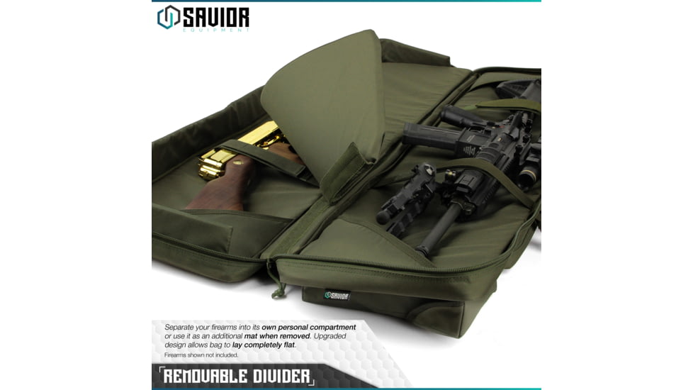 Savior Equipment Urban Warfare Double Rifle Case, 55in, OD Green, RB-5512DG-VER2-OG