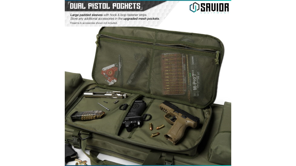 Savior Equipment Urban Warfare Double Rifle Case, 55in, OD Green, RB-5512DG-VER2-OG