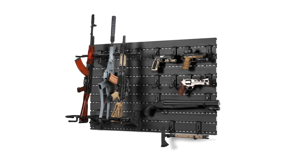 Savior Equipment Wall Rack System 10 Panel Kit w/Attachments, Black, 48in x 30.25in x 0.63in, WRS-FULL-R6P12-BK