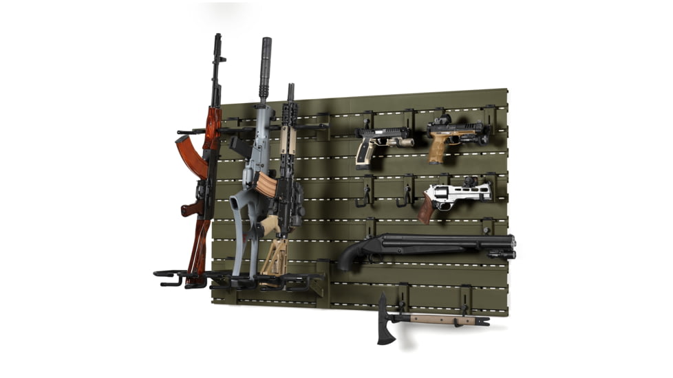 Savior Equipment Wall Rack System 10 Panel Kit w/Attachments, OD Green, 48in x 30.25in x 0.63in, OD Green, 48in x 30.25in x 0.63in, WRS-FULL-R6P12-OG