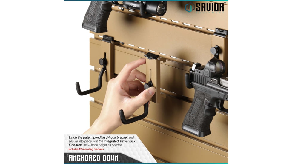 Savior Equipment Wall Rack System 10 Panel Kit w/Attachments, Tan, 48x30.25x0.63in, WRS-FULL-R6P12-TN