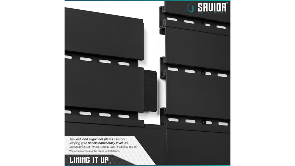 Savior Equipment Wall Rack System 10 Panels, Black, 24x6.25x0.63in, WRS-PAN10-BK