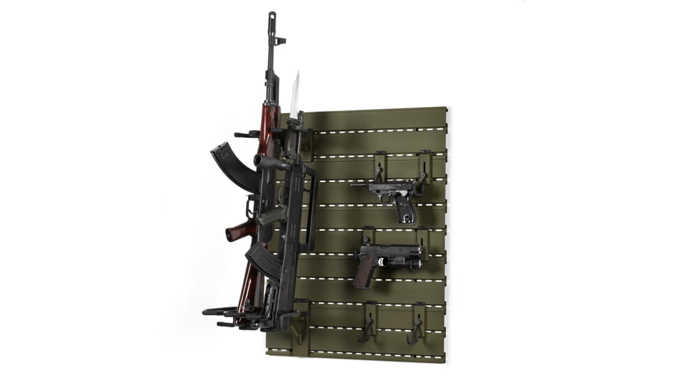 Savior Equipment Wall Rack System 5 Panel Kit w/Attachments, OD Green, 24in x 30.25in x 0.63in, OD Green, 24in x 30.25in x 0.63in, WRS-HALF-A3P6-OG