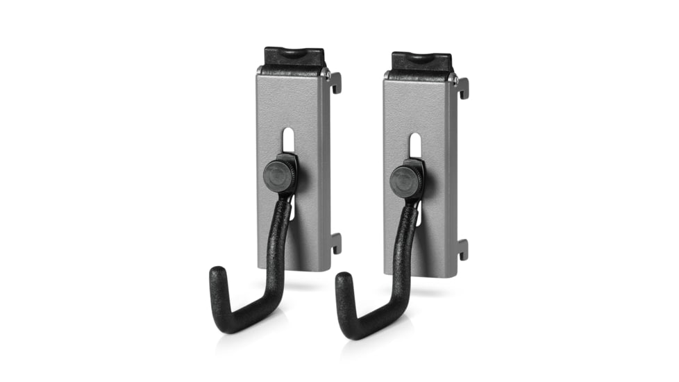 Savior Equipment Wall Rack System Adjustable J-Hook, 2 Pack, Gray, 3.5in x 1.3in x 3.5in, Gray, 3.5in x 1.3in x 3.5in, WRS-ACC-PS2-GS
