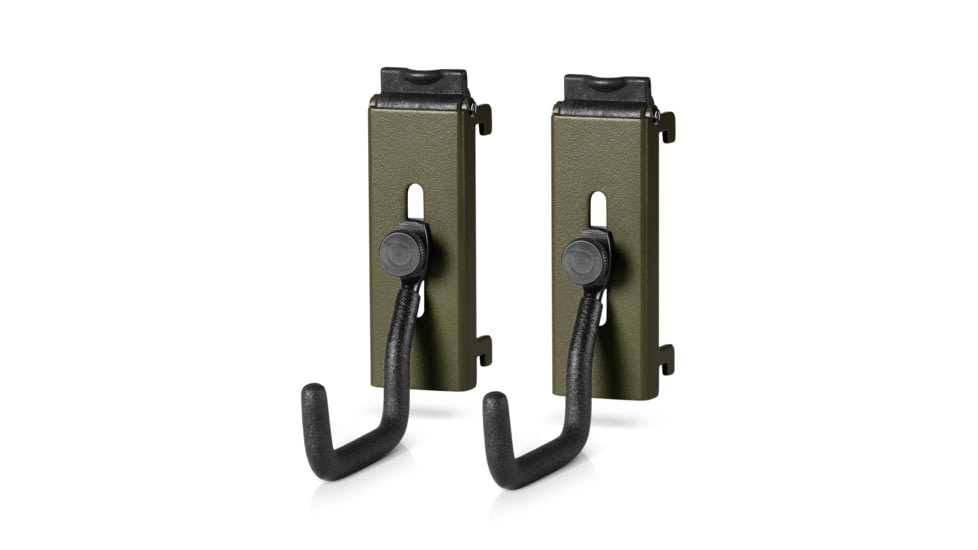 Savior Equipment Wall Rack System Adjustable J-Hook, 2 Pack, OD Green, 3.5in x 1.3in x 3.5in, OD Green, 3.5in x 1.3in x 3.5in, WRS-ACC-PS2-OG