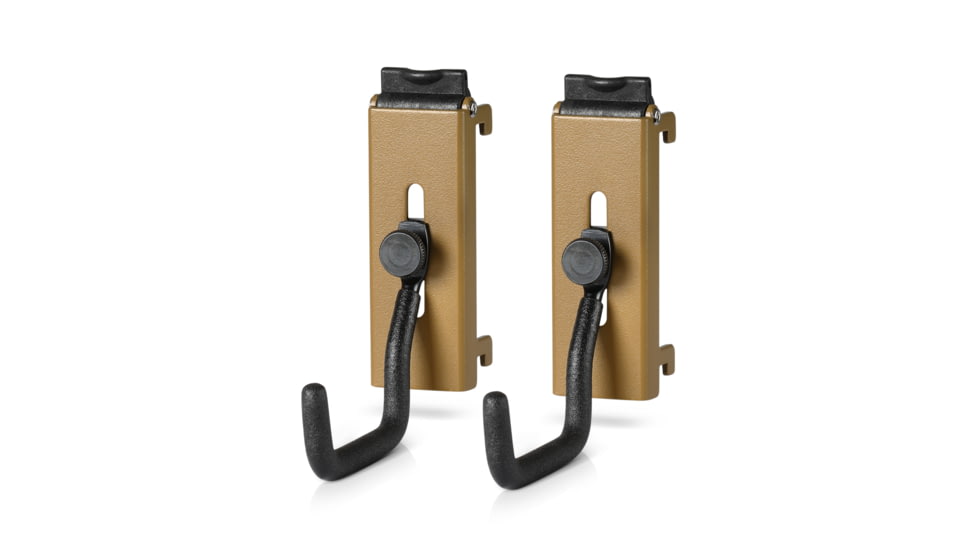 Savior Equipment Wall Rack System Adjustable J-Hook, 2 Pack, Tan, 3.5in x 1.3in x 3.5in, Tan, 3.5in x 1.3in x 3.5in, WRS-ACC-PS2-TN