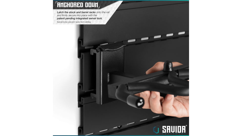 Savior Equipment Wall Rack System Angle Adjustable Wall Rack, Black, WRS-ACC-AD3-BK
