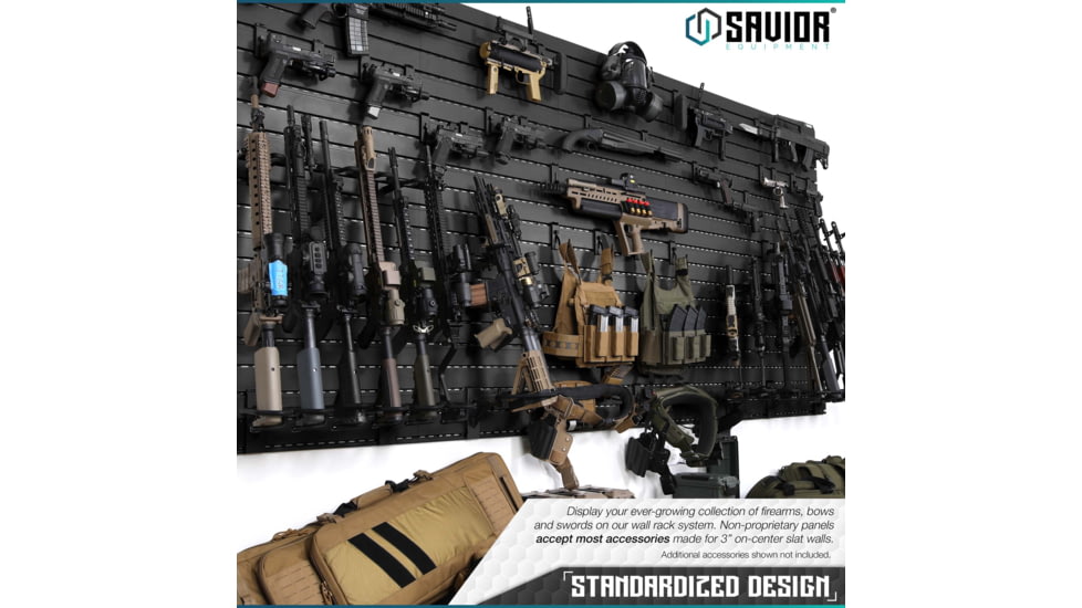 Savior Equipment Wall Rack System Angle Adjustable Wall Rack, Black, WRS-ACC-AD3-BK