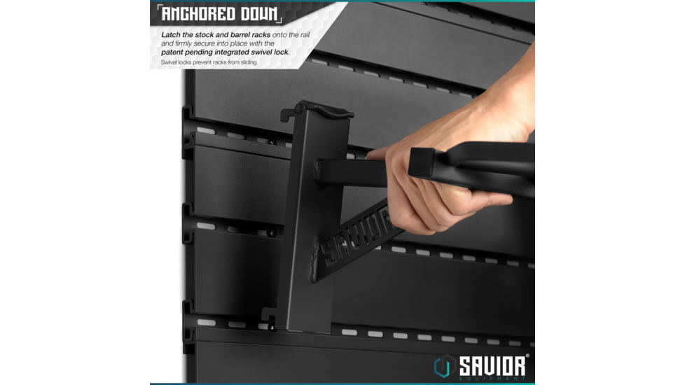 Savior Equipment Wall Rack System Rifle Wall Rack, Black, WRS-ACC-RF6-BK
