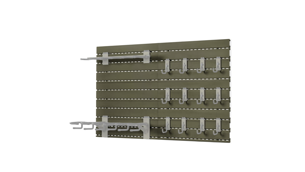 Savior Equipment Wall Rack System w/10 Panels, OD Green, 24in x 6.25in x0.63in, OD Green, 24in x 6.25in x0.63in, WRS-PAN10-OG