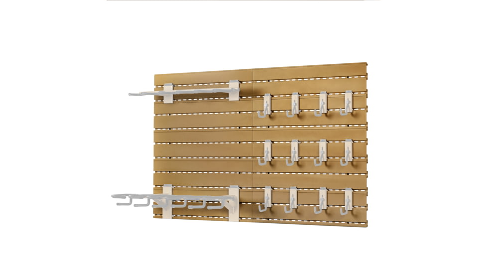 Savior Equipment Wall Rack System w/10 Panels, Tan, 24in x 6.25in x0.63in, Tan, 24in x 6.25in x0.63in, WRS-PAN10-TN