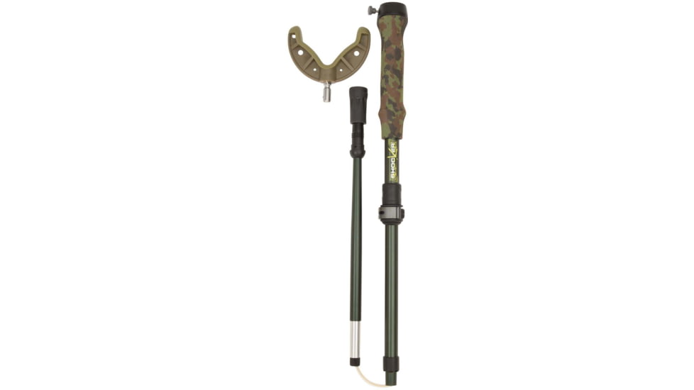 Shocker Tom Taker Click-Stix Shooting Stick, Green/Camo, 36 in, 21927