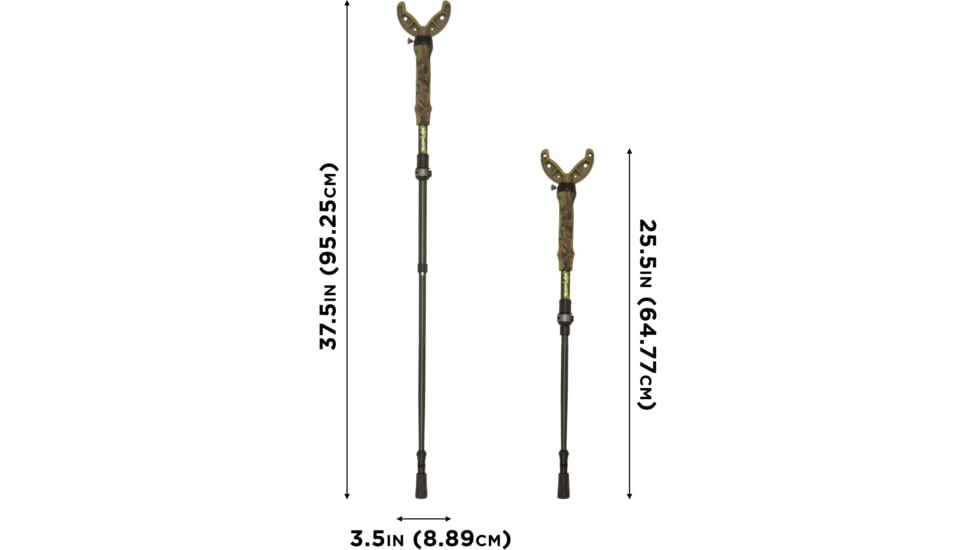 Shocker Tom Taker Click-Stix Shooting Stick, Green/Camo, 36 in, 21927