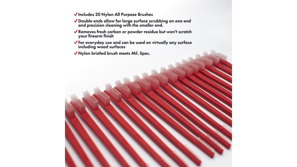 Shooters Choice Nylon All Purpose Receiver Brushes, 20 Pack, SHF-316R-20