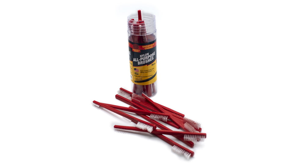 Shooters Choice Nylon All Purpose Receiver Brushes, 20 Pack, SHF-316R-20