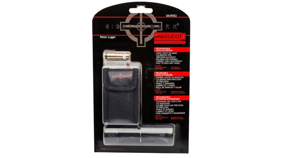 SightMark Accudot 9mm Luger, Red Laser Boresight, Brass, SM39052, EDEMO6