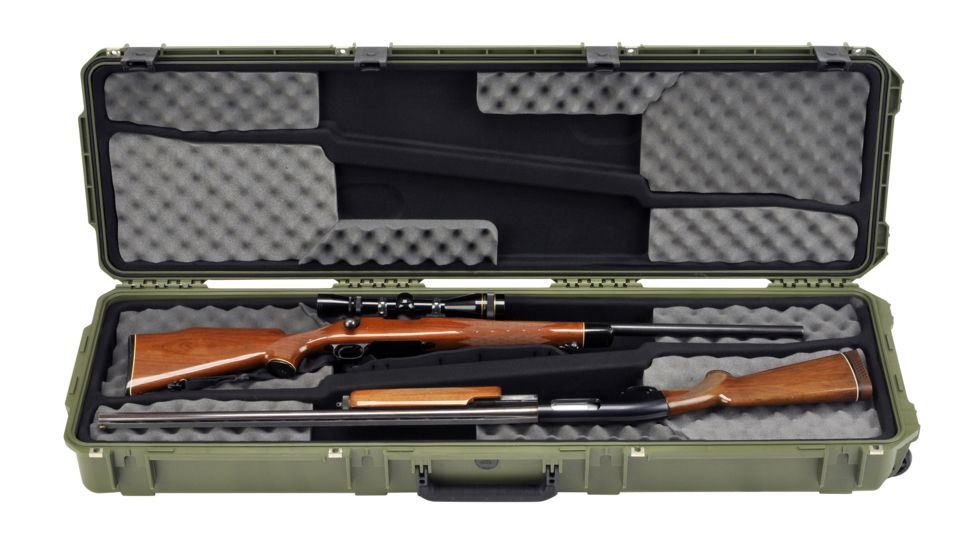 SKB Cases iSeries 5014 Double Rifle Case, Olive Drab, 53 1/8 x 17 1/4 x 7 3i-5014-DR-M