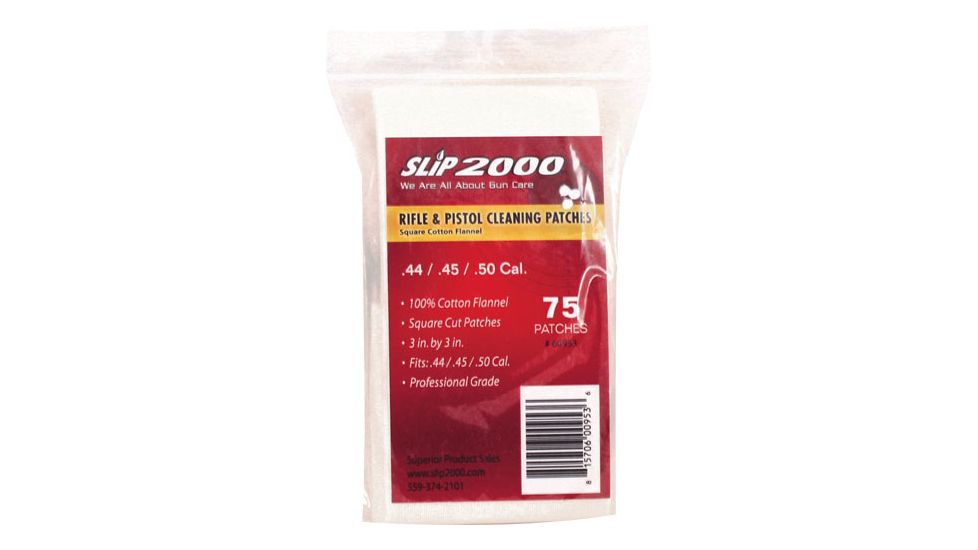 Slip 2000 Cleaning Patches 3'' Square .44/.45/.50 Cal 75-pack