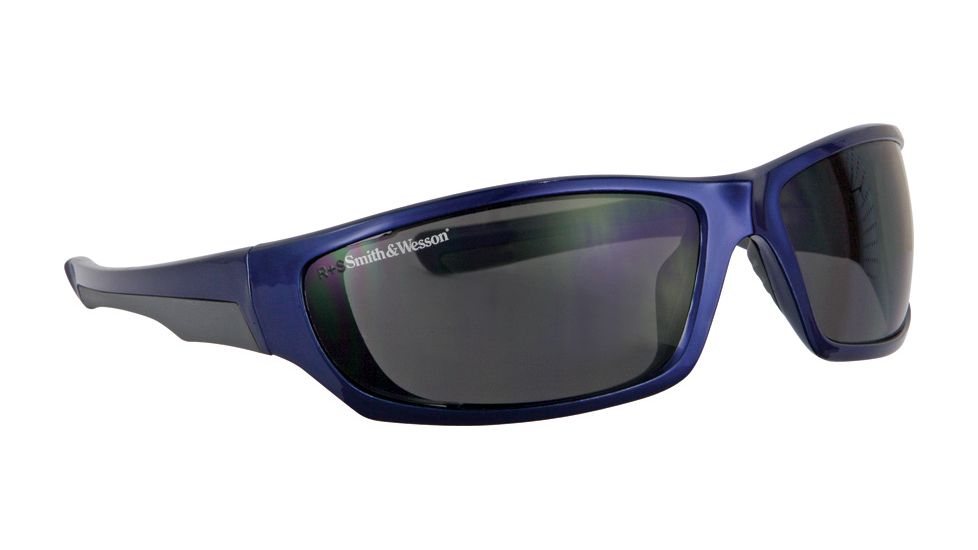 Smith &amp; Wesson Performance Shooting Glasses, Blue Frame, Smoke Lens SW10120C