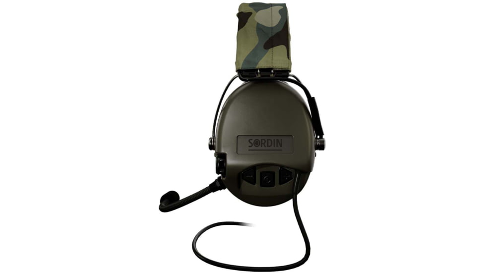 Sordin Supreme MIL CC Headset, Camo Headband, Green Cups, 530434