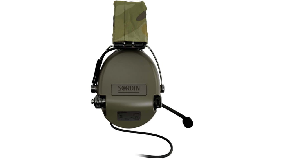 Sordin Supreme MIL CC Headset, Camo Headband, Green Cups, 530434
