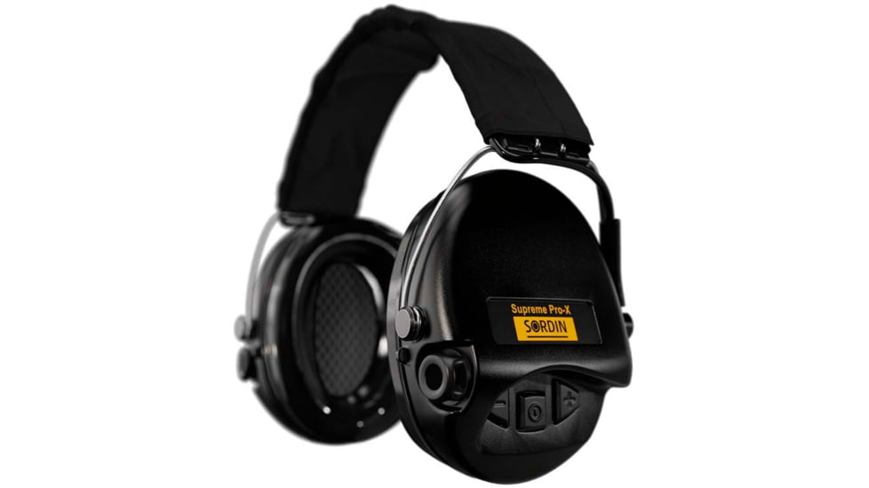 Sordin Supreme PRO-X Headband Headset, Foam, Black Headband, Black Cups, 500421