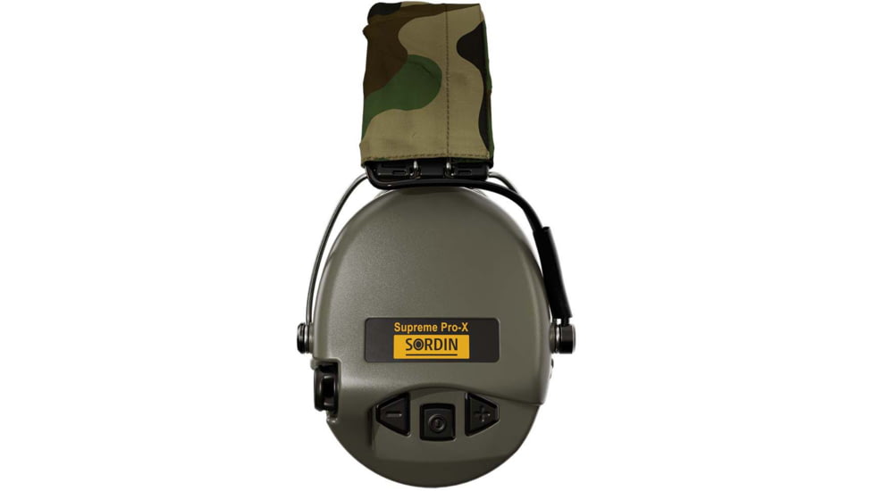 Sordin Supreme PRO-X Headband Headset, Foam, Camo Headband, Green Cups, 500423