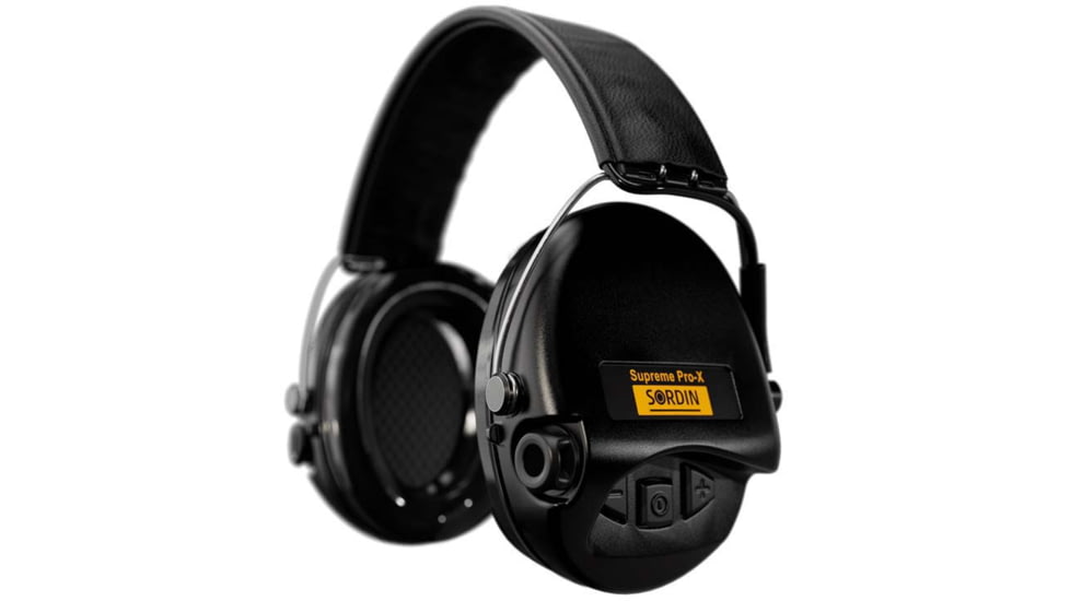 Sordin Supreme PRO-X Headband Headset, Foam, Leather Headband, Black Cups, 500420
