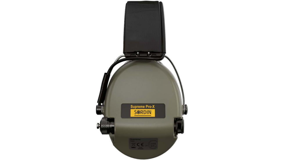 Sordin Supreme PRO-X Headband Headset, Foam, Leather Headband, Green Cups, 500418