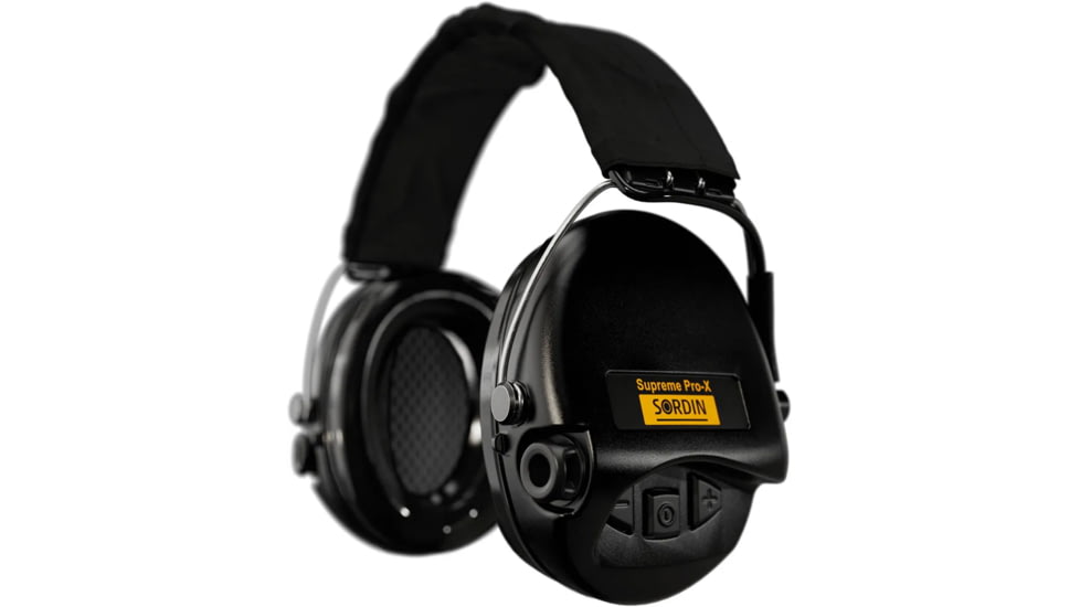 Sordin Supreme PRO-X Headband Headset, Gel, Black Headband, Black Cups, 500410