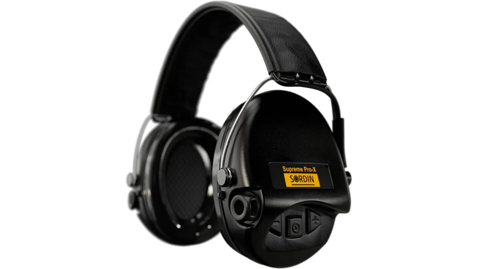 Sordin Supreme PRO-X Headband Headset, Gel, Leather Headband, Black Cups, 500408
