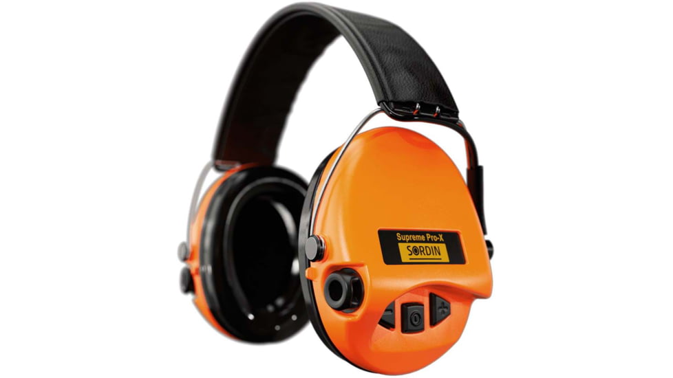Sordin Supreme PRO-X Headband Headset, Leather Headband, Orange Cups, 500757