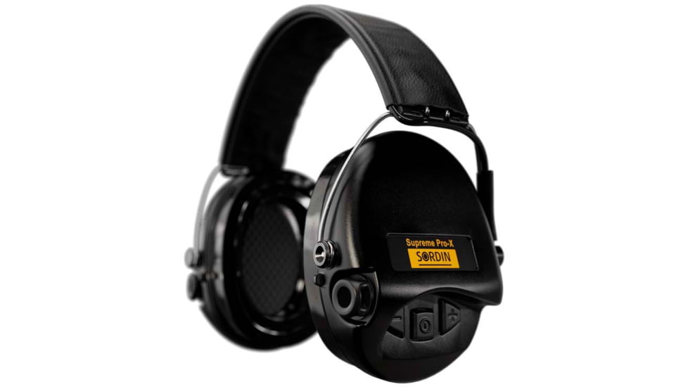 Sordin Supreme PRO-X LED Headset, Leather Headband, Black Cups, 510382