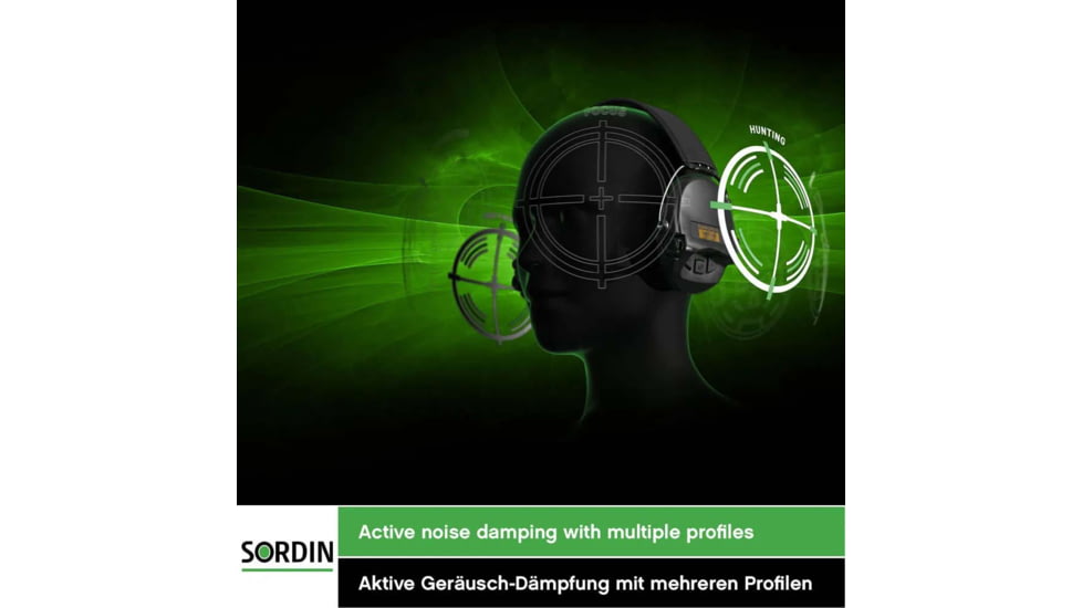 Sordin Supreme PRO-X Neckband Headset, Gel, Green Cups, 500417