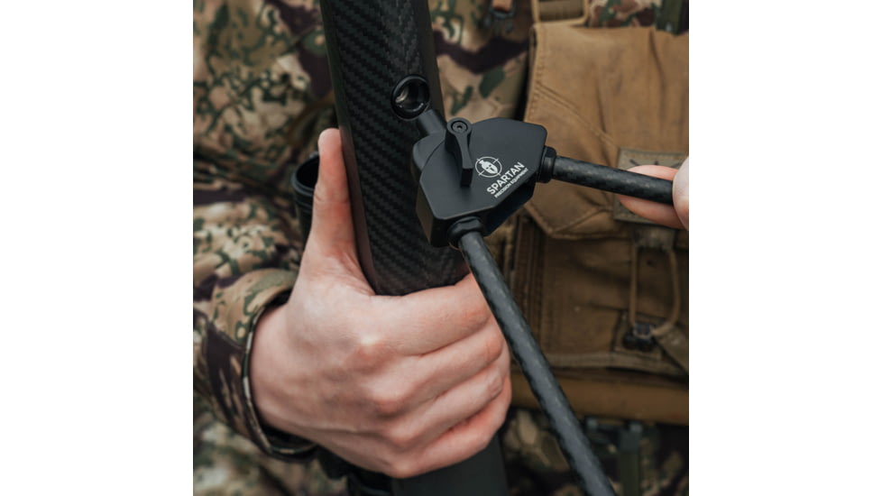 Spartan Precision Equipment Javelin Lite Long Bipod w/Classic M-LOK Adapter, Black, SP01-053-R-BLK + SP02-03-R