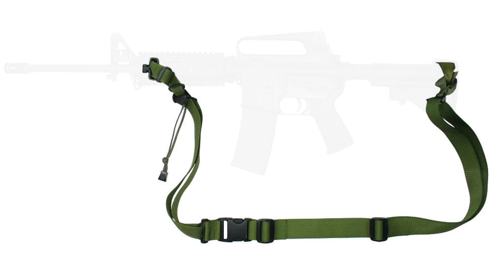 Specter Gear Raider 2 Point Tactical Sling, M4A1, collapsible stock &amp; side front sling swivel, Braided Lanyard, Emergency Release, Black, 537 BLK-ERB-BL