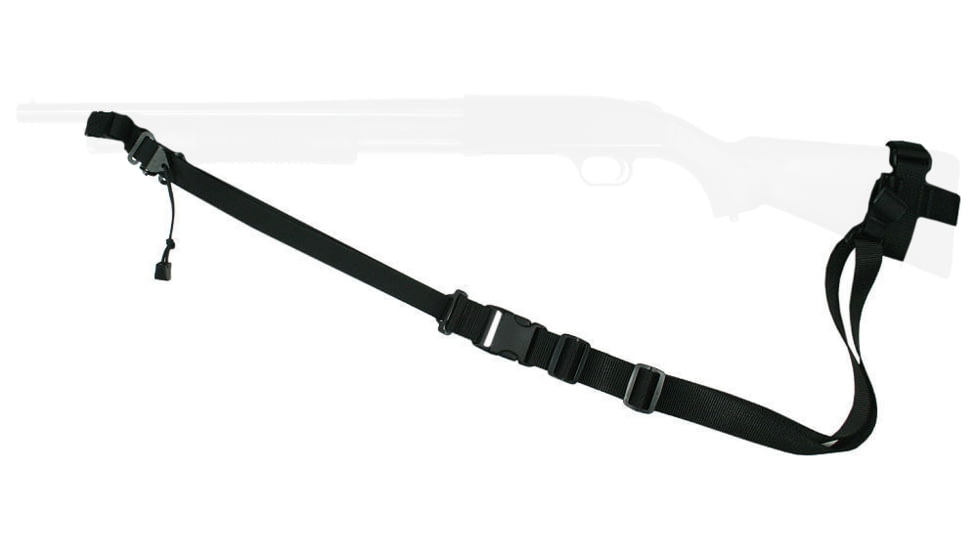 Specter Gear Raider 2 Point Tactical Sling, Mossberg 500 / Maverick 88 with Hogue 12 LOP Stock, Braided Lanyard, Emergency Release, Black, 759 BLK-ERB-BL